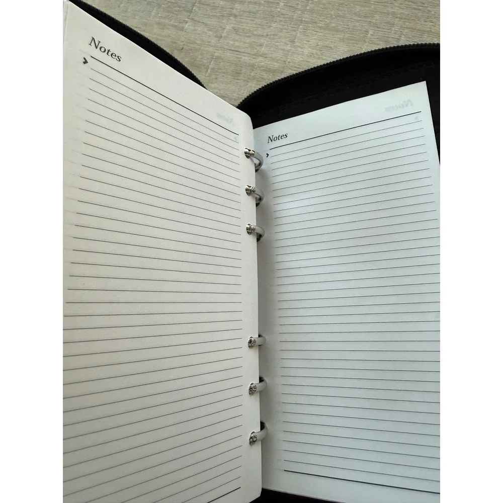 Mundi Mundex Black Faux Crocodile Zip Around Daily Planner Organizer Binder